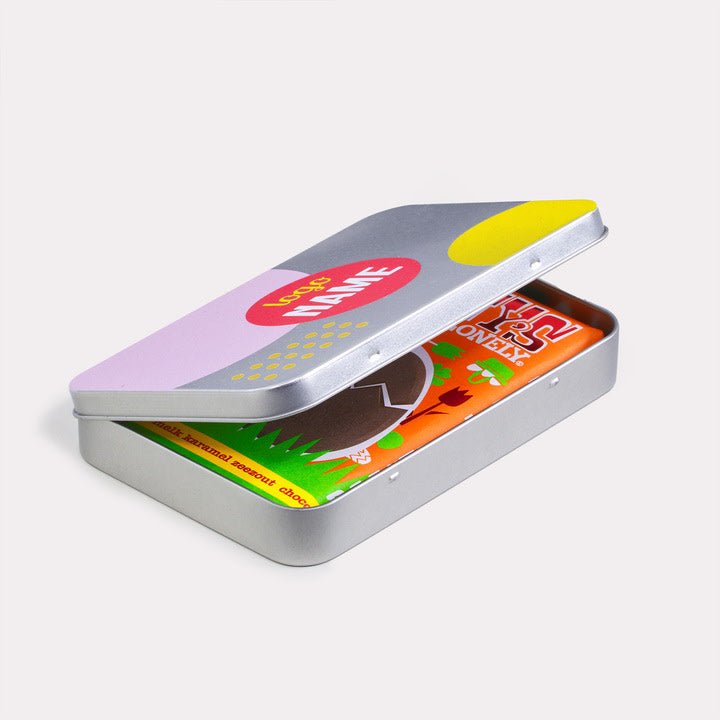 Pasen aluminium blikken met chocolade vanaf 25 stuks - De Printgroep - Jouw partner in print!